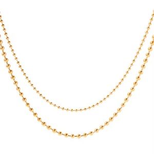 18K Gold Plated Double Layer Beaded Necklace